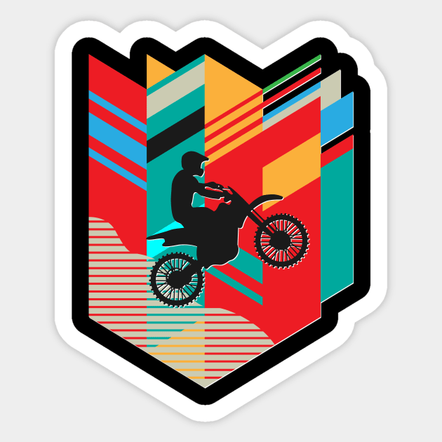 Cool Vintage Motocross Design Sticker by vpdesigns